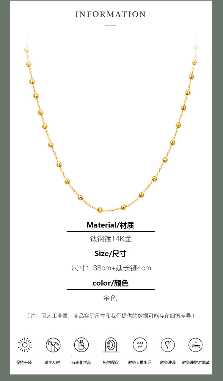 Titanium Steel Necklace Women's Necklace Niche Design Light Luxury Retro French Style High-end Elegant Simple