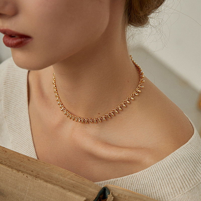 Titanium Steel Necklace Clavicle Chain High-end Jewelry Light Luxury Design Non-fading Short Choker Women's Necklace