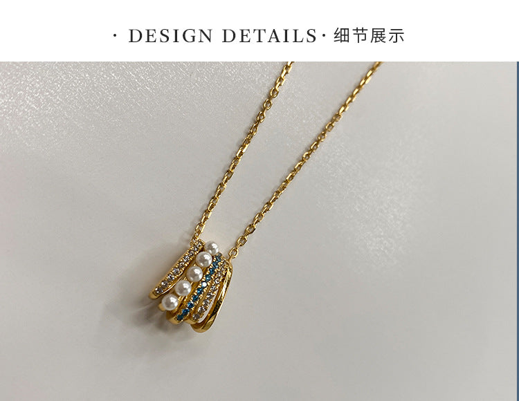 925 Silver Chain Imitation Pearl Pearl Necklace for Women Pure Silver 925 Niche Light Luxury Pendant Jewelry Clavicle Chain Jewelry Davidjewelry david002