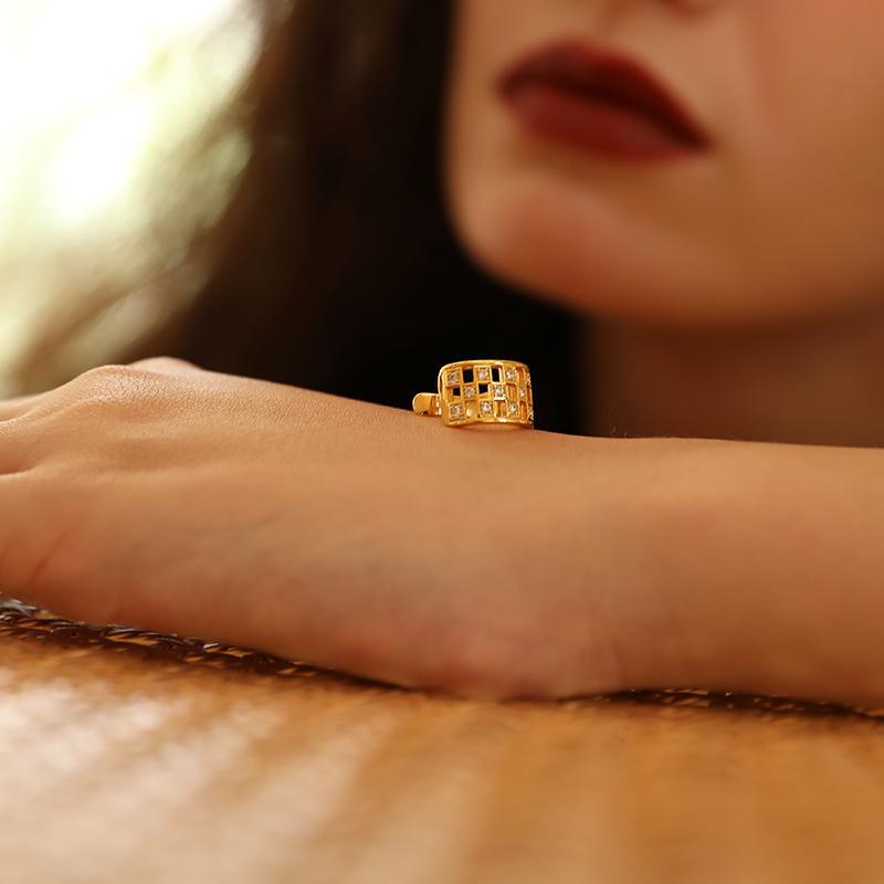 Clip-on Earrings Without Piercing Vintage French Style High-end Side Ear Bone Clip Gold Necklace David David Gold Necklace Jewelrydavid gold necklace jewelry