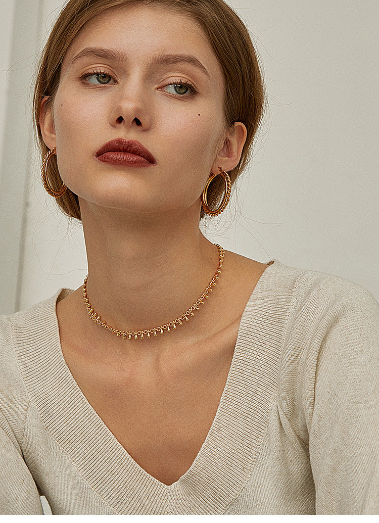 Titanium Steel Necklace Clavicle Chain High-end Jewelry Light Luxury Design Non-fading Short Choker Women's Necklace