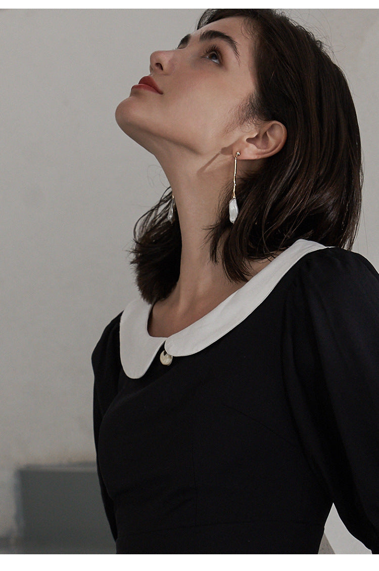 Baroque Pearl Earrings for Women 2021 New Trend Retro French Style Long Face Slimming Round Face Earrings Studs Gold Necklace Davidgold necklace david001