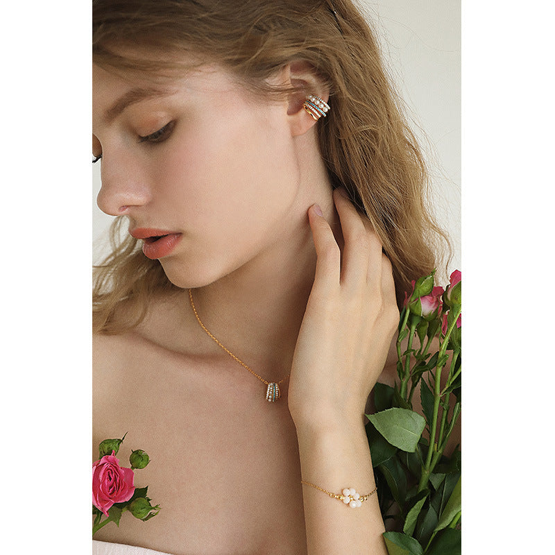 925 Silver Chain Imitation Pearl Pearl Necklace for Women Pure Silver 925 Niche Light Luxury Pendant Jewelry Clavicle Chain Jewelry Davidjewelry david002