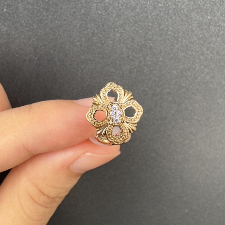 Copper Alloy Earrings French Retro Fashion Elegant Versatile Light Luxury Design Earrings Ear Studs Ear Clips Ear Jewelry David Gold Necklacedavid gold necklace001