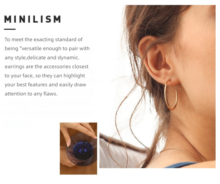 925 Silver Earrings Simple Hoop Earrings Pure Silver Elegant Retro High-end Atmosphere Large Hoop Earrings001