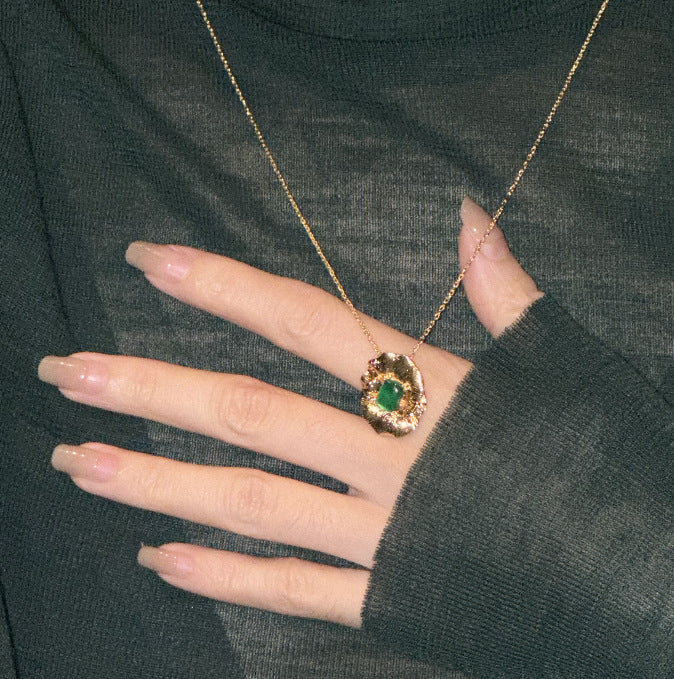 Agate Necklace French Retro Light Luxury Design Fashion Choker Necklace Gold Necklace David Jewelry David Gold Necklacejewelry david gold necklace002