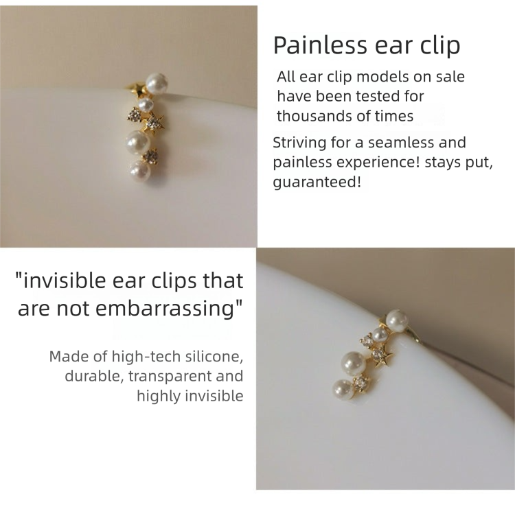 Pearl Ear Clips No Piercing Ear Cuffs for Women European and American Retro Ear Hook Earrings High-end Gold Necklace Davidgold necklace david