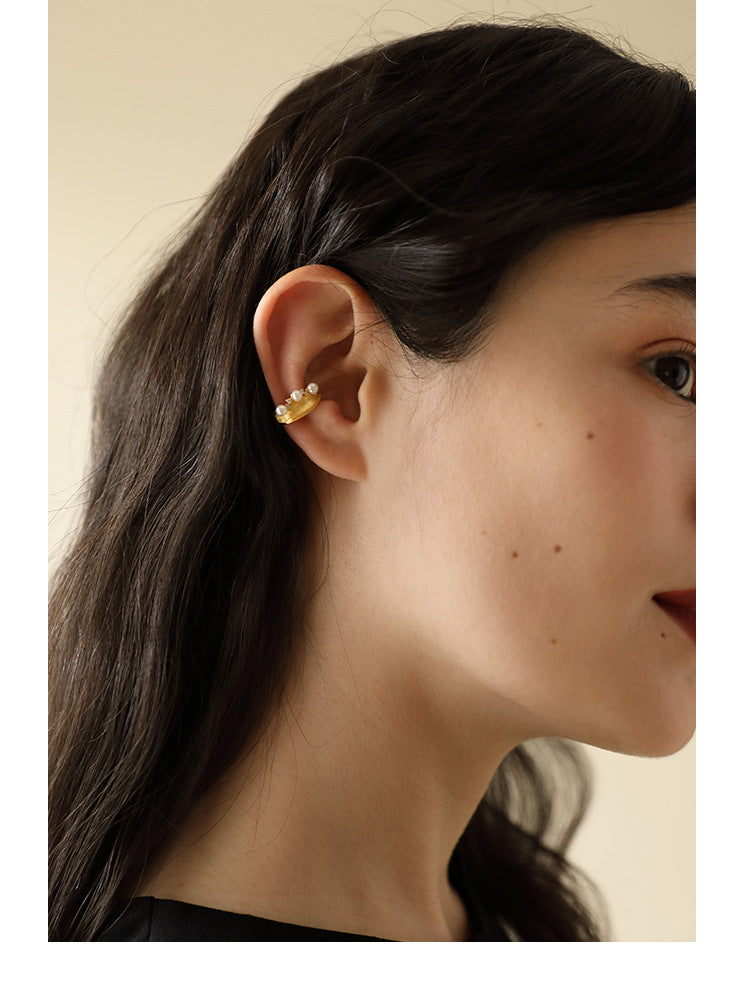 Copper Alloy Imitation Pearl Earrings French Clip-On Earrings Without Piercing Women's Earrings Studs Runaway Princess