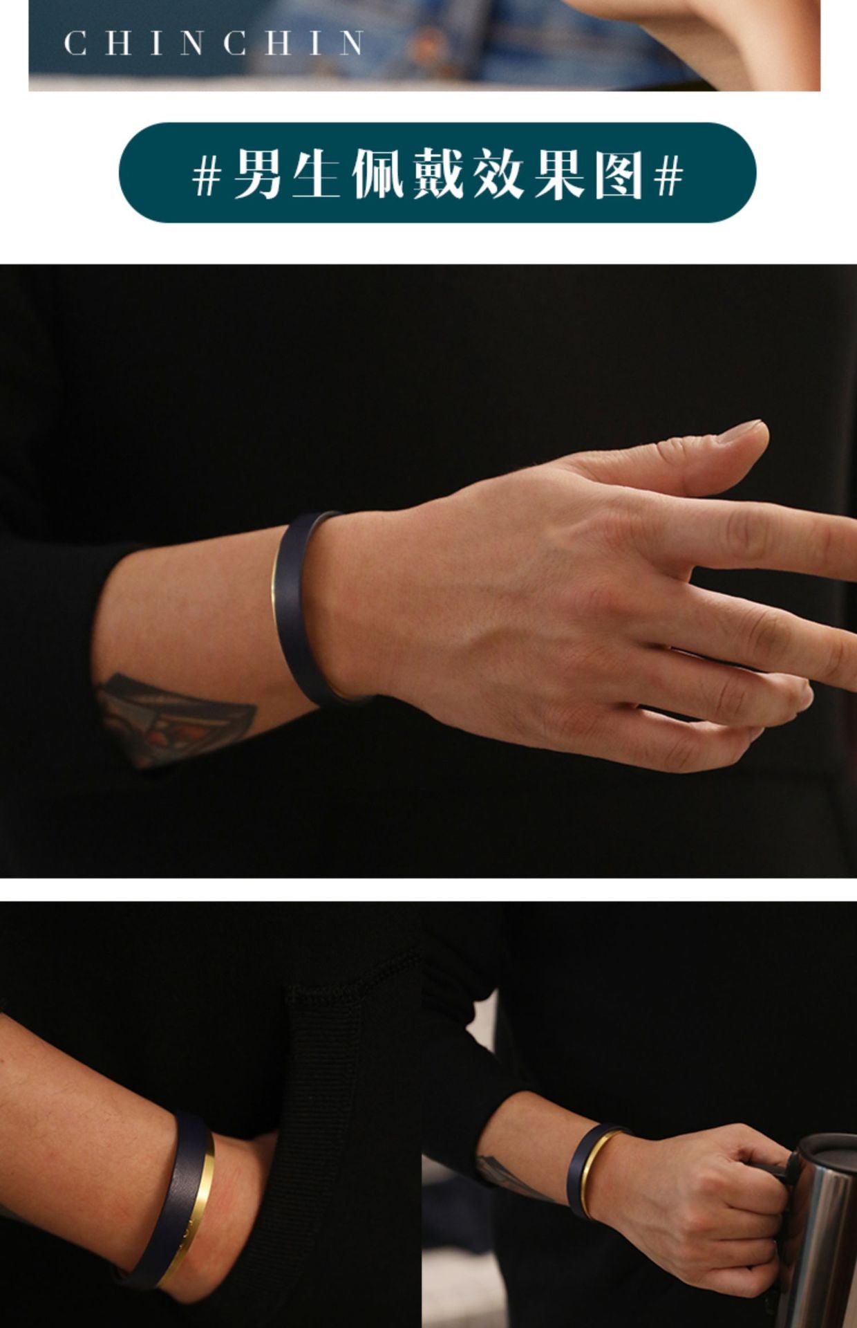 Titanium Steel Leather Bracelet Couple Bracelet Women's Niche Design Men's Accessories Light Luxury Style