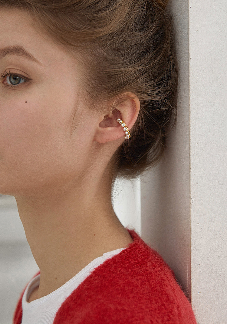 Pearl Ear Cuff No Piercing Feminine European and American Style Fake Earrings Clip-on Earrings No Piercing Ear Clips Jewelry David Jewelry David Gold Necklacejewelry david gold necklace