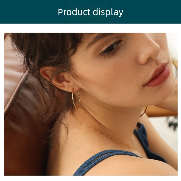 925 Silver Earrings Simple Hoop Earrings Pure Silver Elegant Retro High-end Atmosphere Large Hoop Earrings001