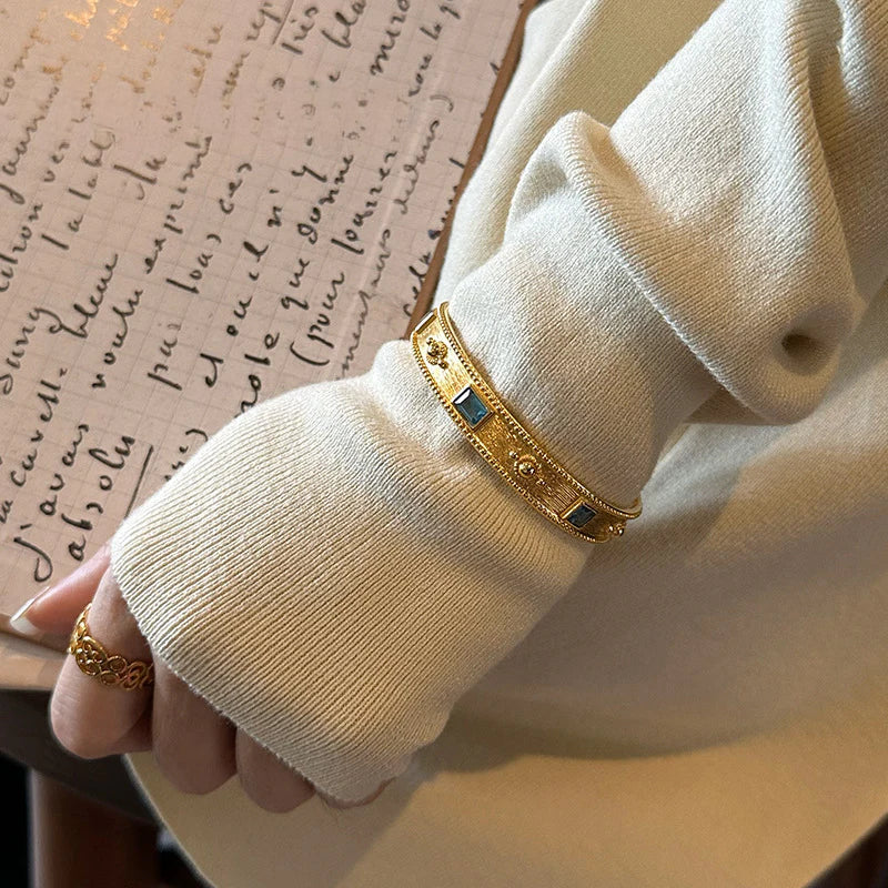 Brass Alloy Bracelet French Retro Bracelet Autumn Winter Fashion Simple Light Luxury Bracelet David Gold Necklacedavid gold necklace