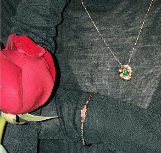 Agate Necklace French Retro Light Luxury Design Fashion Choker Necklace Gold Necklace David Jewelry David Gold Necklacejewelry david gold necklace002