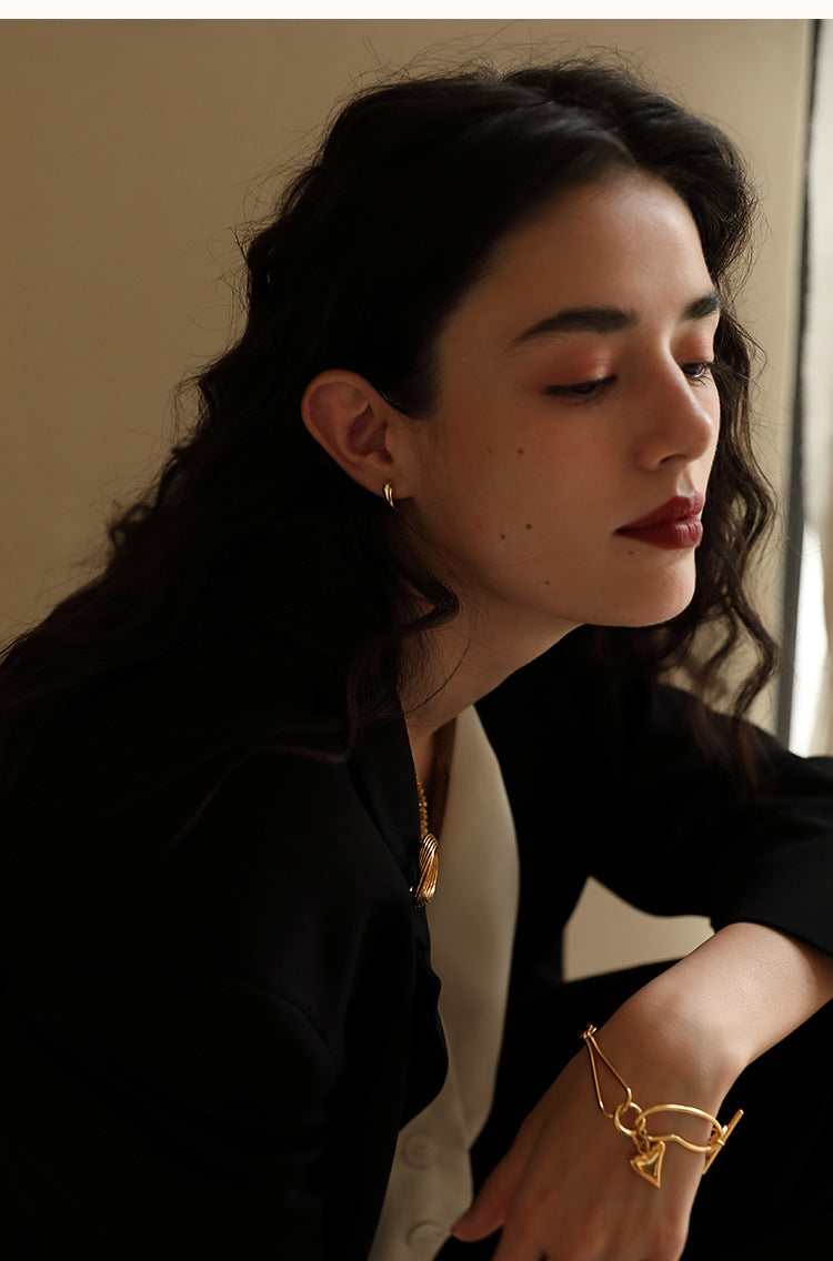 Brass Alloy Bracelet Bracelet Ins Niche Design Simple Trendy High-end Vintage Women's Pendant Bracelet David Jewelry Gold Necklacedavid jewelry gold necklace