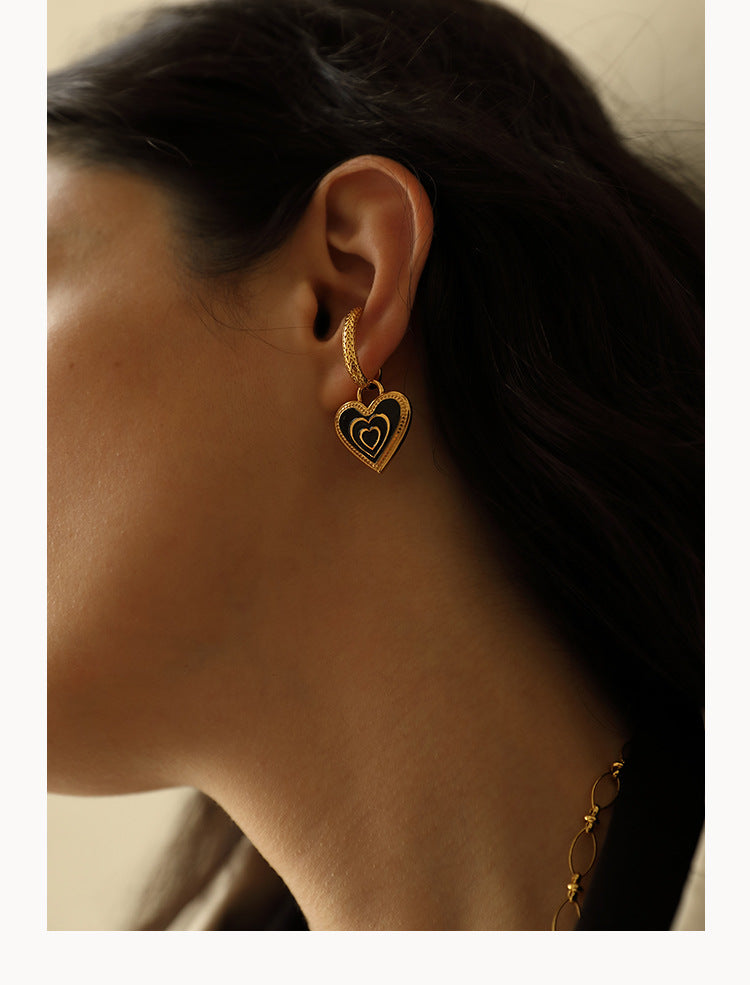 Titanium Steel Synthetic Zircon Pendant Ear Cuff Ear Hook Elegant Earrings Gold Coin Bracelet Necklace Pendant David Jewelrydavid jewelry001