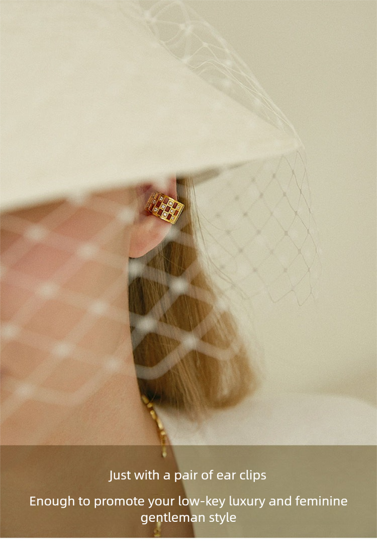 Clip-on Earrings Without Piercing Vintage French Style High-end Side Ear Bone Clip Gold Necklace David David Gold Necklace Jewelrydavid gold necklace jewelry