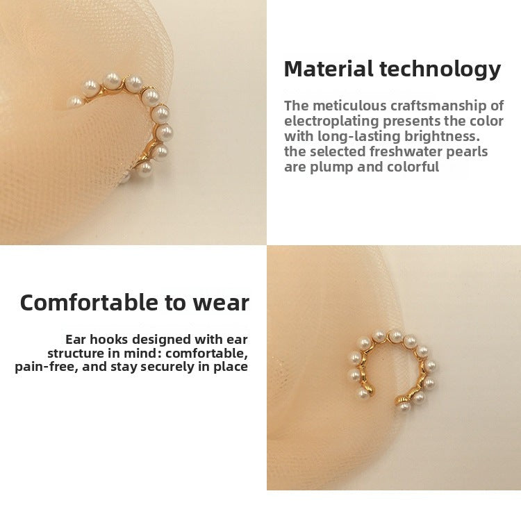 Pearl Ear Cuff No Piercing Feminine European and American Style Fake Earrings Clip-on Earrings No Piercing Ear Clips Jewelry David Jewelry David Gold Necklacejewelry david gold necklace