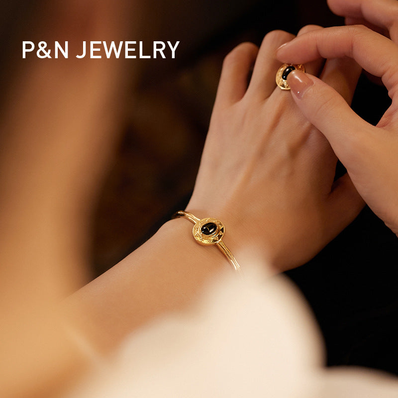 Copper Alloy Bracelet French Simple Elegant Vintage Light Luxury Bracelet Bangle