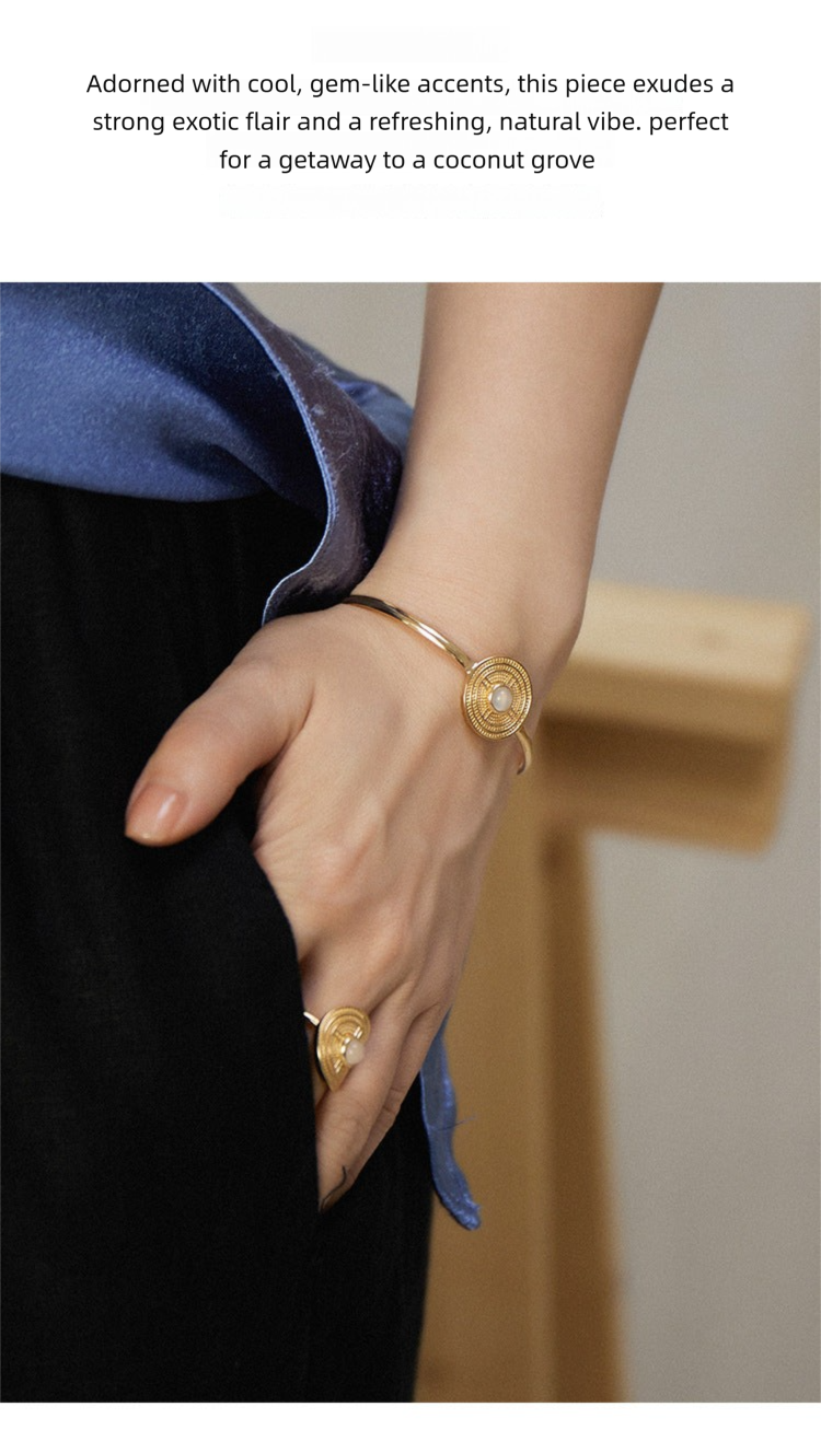 Copper Alloy Imitation Pearl Bracelet Southern French White Agate Bracelet Elegant Simple French Retro Personality Fashion Bracelet David Jewelrydavid jewelry004