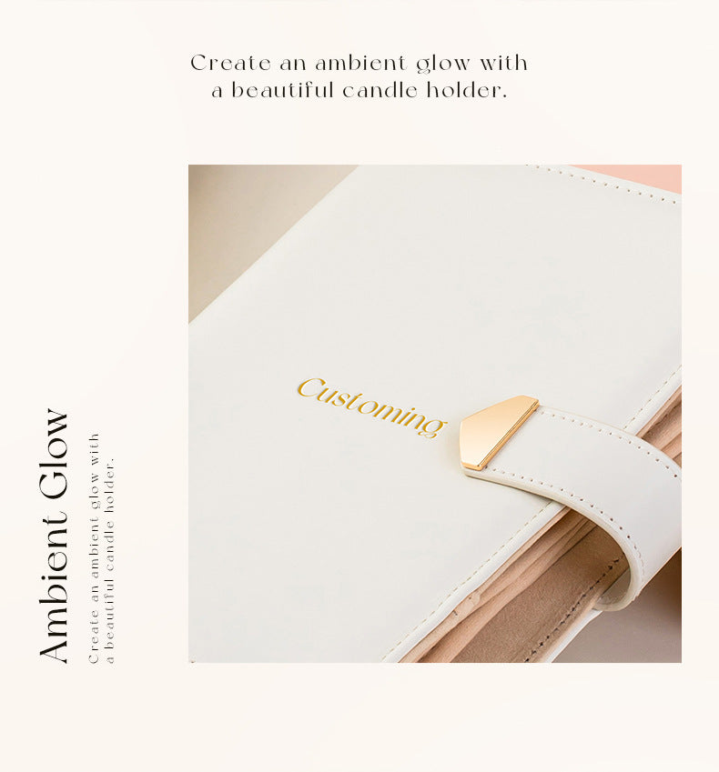 Cross-Border Jewelry Storage Box Booklet Bag Necklace Earring Box Leather Portable Gold Jewelry Storage High-End Gift Tiffany Gold Necklace Jewelry DavidTiffany gold necklace jewelry david