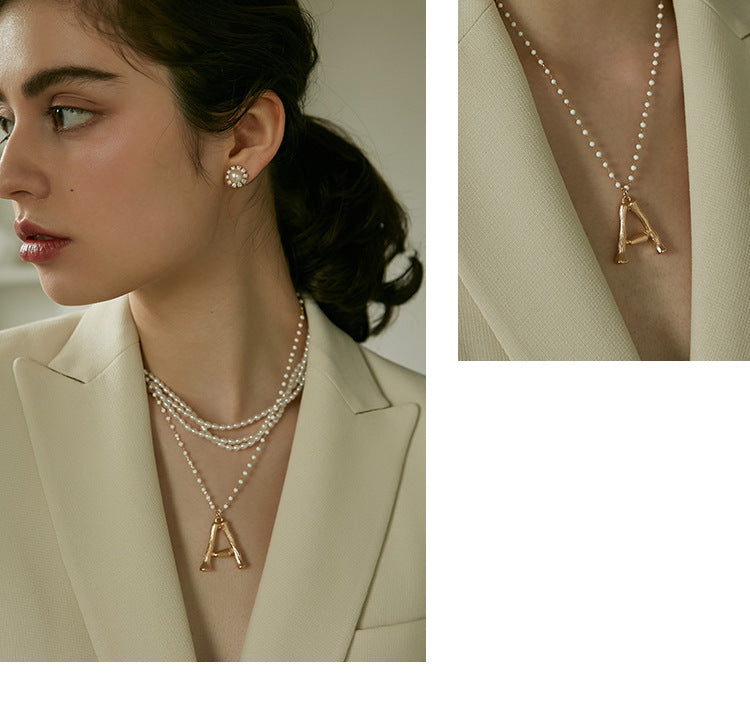 Necklace for Women, Light Luxury Niche Brand, Elegant Choker, Fairy Cool Style Accessory, A Pendant Pearl, Ins Collarbone Chain, David Jewelrydavid jewelry002