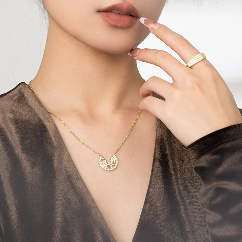Copper Alloy Necklace French Lazy Fashion Retro Temperament Personality Design Light Luxury Necklace Pendant Jewelry Gold Necklace Davidjewelry gold necklace david002