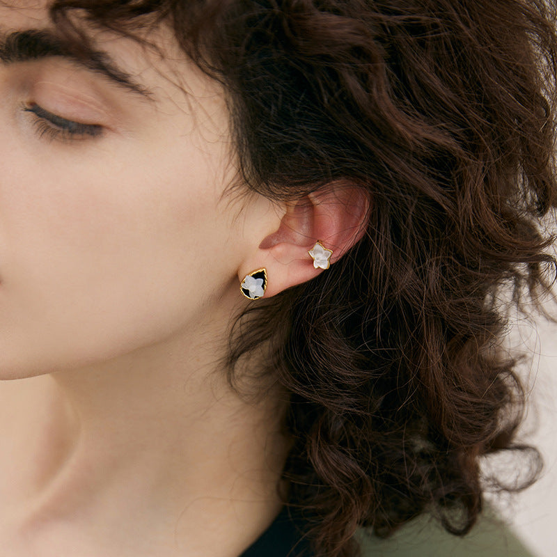 Copper Alloy Enamel Earrings Butterfly Orchid Ear Clips for Women Without Pierced Ears Light Luxury High-end French Niche Earrings Gold Necklace Jewelry Davidgold necklace jewelry david