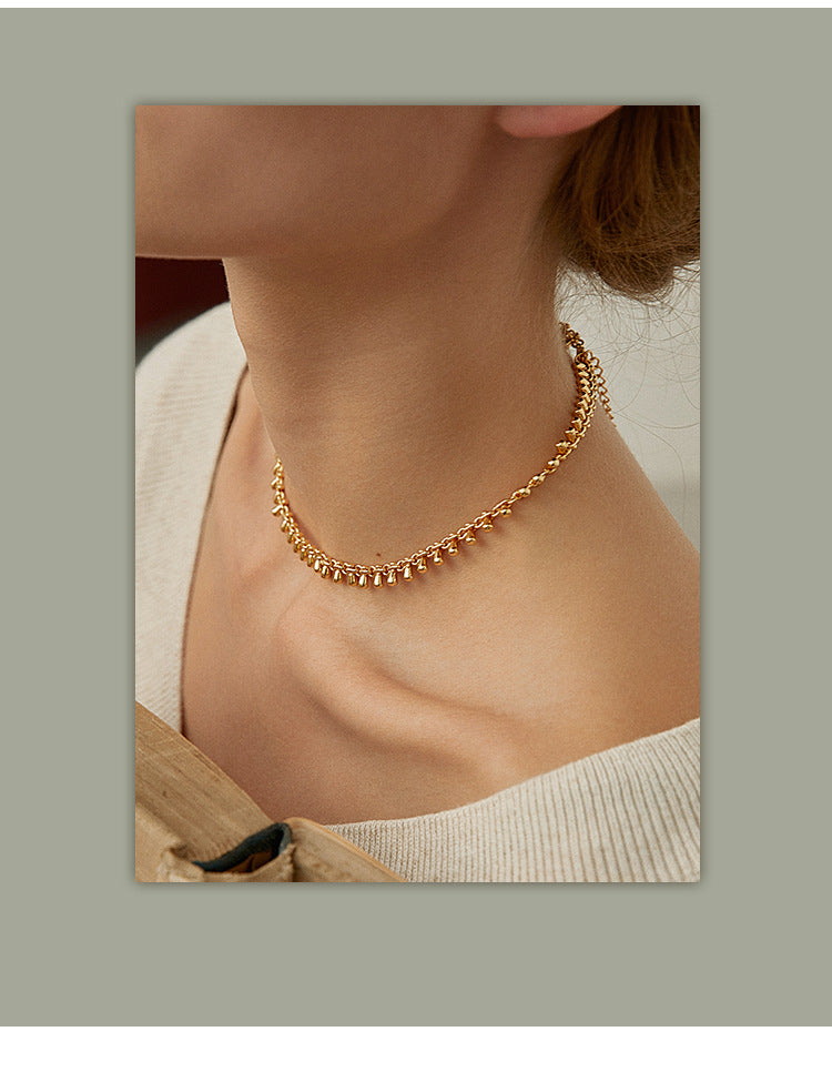 Titanium Steel Necklace Clavicle Chain High-end Jewelry Light Luxury Design Non-fading Short Choker Women's Necklace