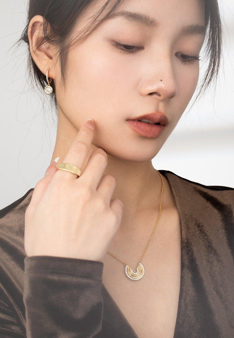 Copper Alloy Necklace French Lazy Fashion Retro Temperament Personality Design Light Luxury Necklace Pendant Jewelry Gold Necklace Davidjewelry gold necklace david002