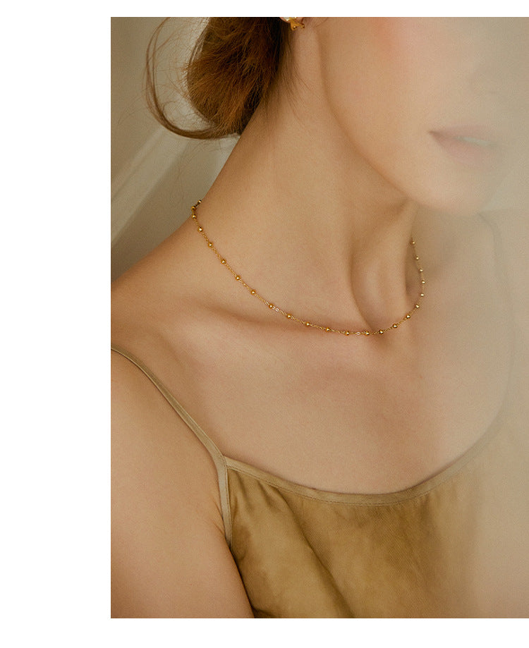 Titanium Steel Necklace Women's Necklace Niche Design Light Luxury Retro French Style High-end Elegant Simple