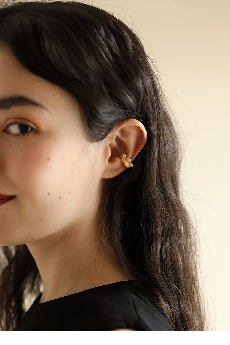 Copper Alloy Imitation Pearl Earrings French Clip-On Earrings Without Piercing Women's Earrings Studs Runaway Princess