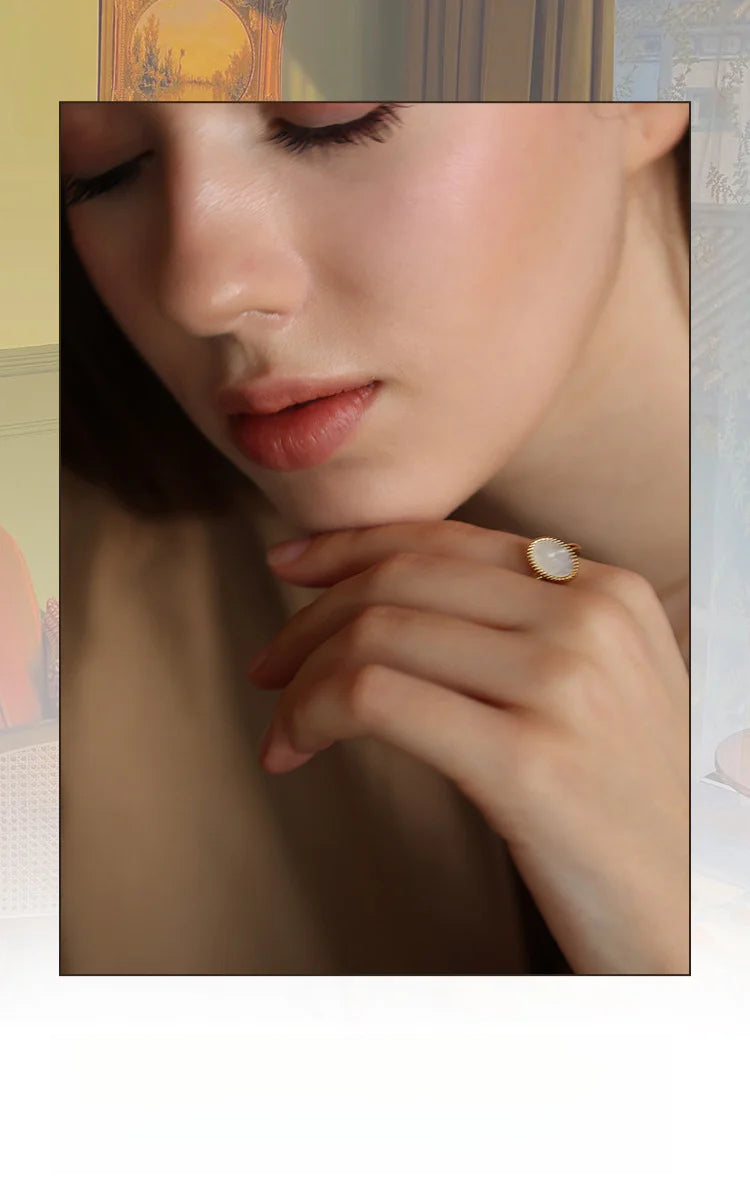 Copper Alloy Imitation Pearl Ring Fashionable Personality Trendy Retro Elegant Design Ring Simple David Gold Necklace Jewelrydavid003 gold necklace jewelry003