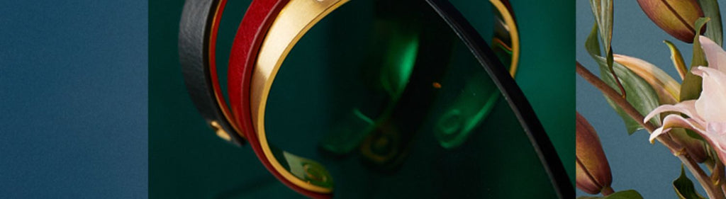 Titanium Steel Leather Bracelet Couple Bracelet Women's Niche Design Men's Accessories Light Luxury Style