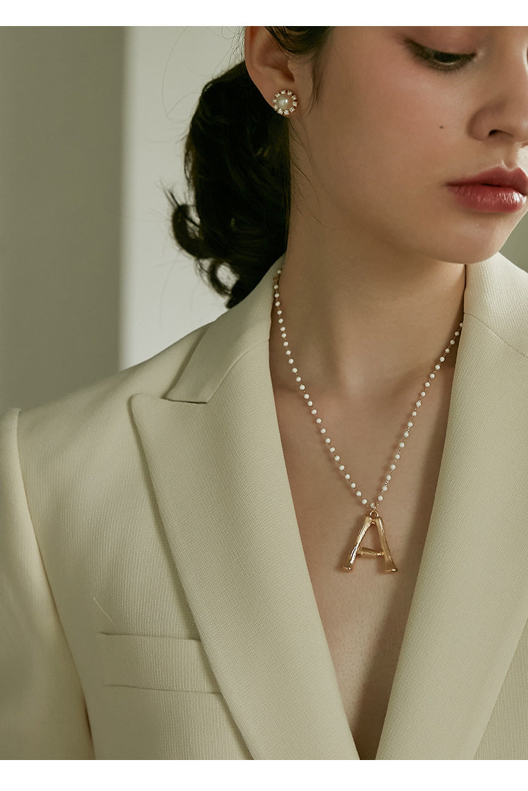 Necklace for Women, Light Luxury Niche Brand, Elegant Choker, Fairy Cool Style Accessory, A Pendant Pearl, Ins Collarbone Chain, David Jewelrydavid jewelry002