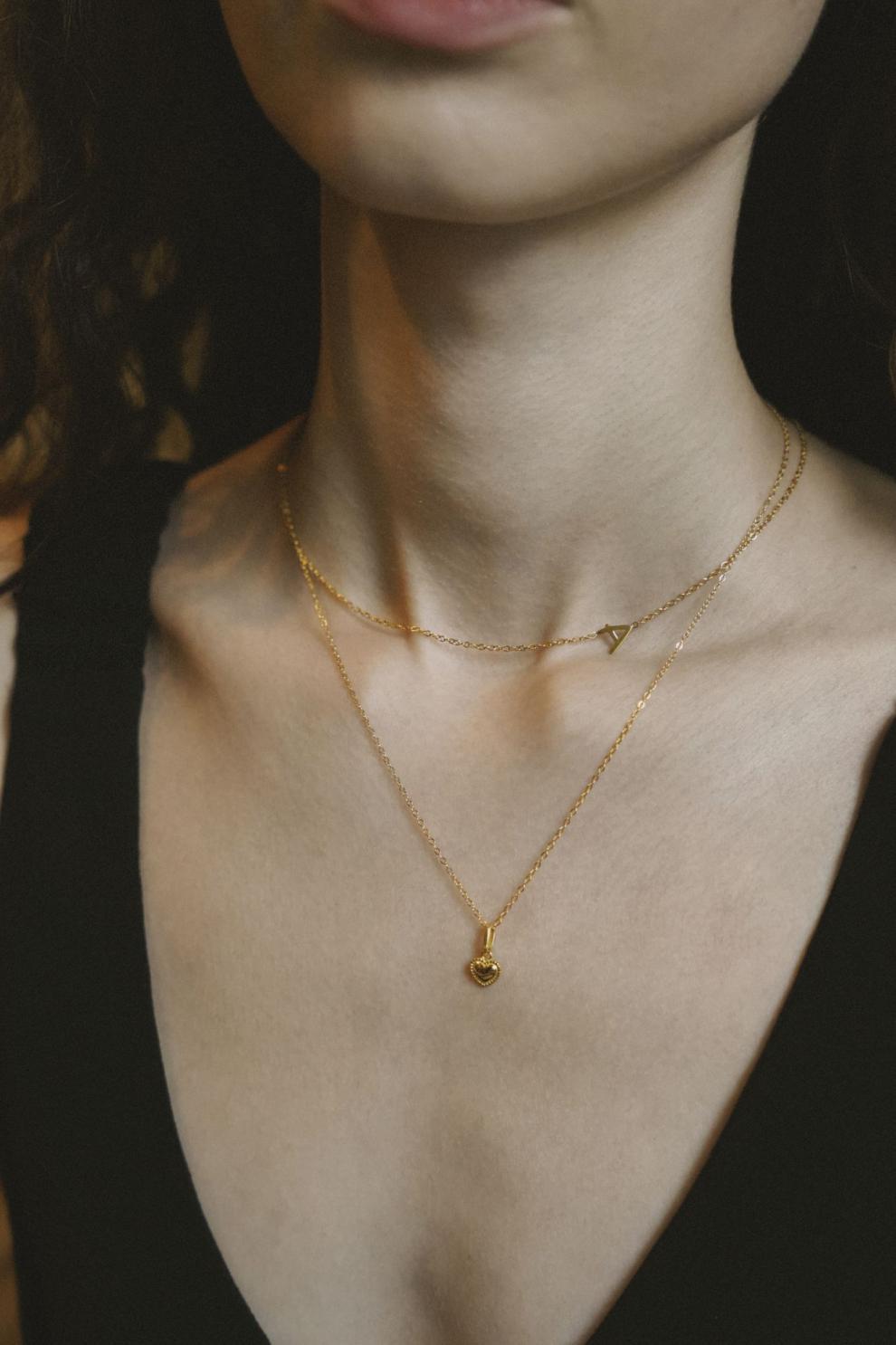 Necklace for Women Light Luxury S925 Silver Niche Jewelry Heart Pendant Collarbone Chain Gift for Girlfriend Jewelry Gold Necklacejewelry gold necklace002