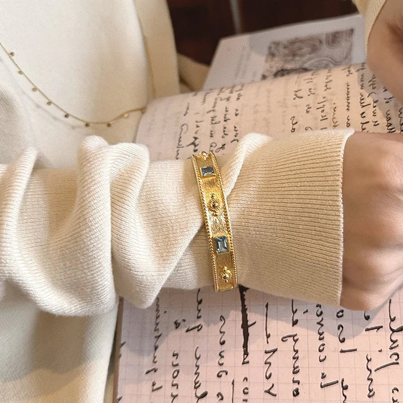 Brass Alloy Bracelet French Retro Bracelet Autumn Winter Fashion Simple Light Luxury Bracelet David Gold Necklacedavid gold necklace