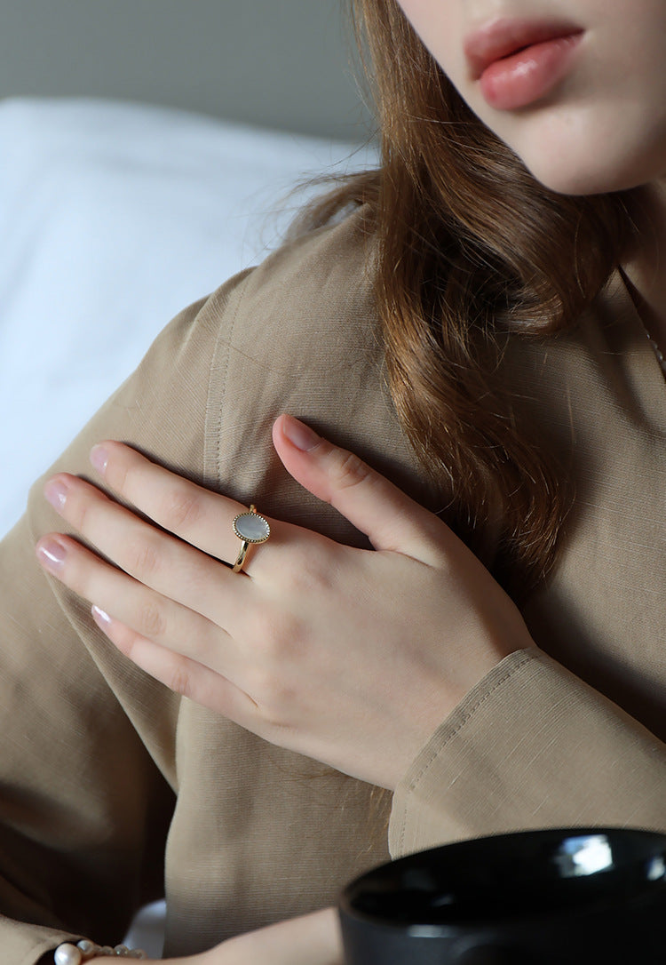 Copper Alloy Imitation Pearl Ring Fashionable Personality Trendy Retro Elegant Design Ring Simple David Gold Necklace Jewelrydavid003 gold necklace jewelry003