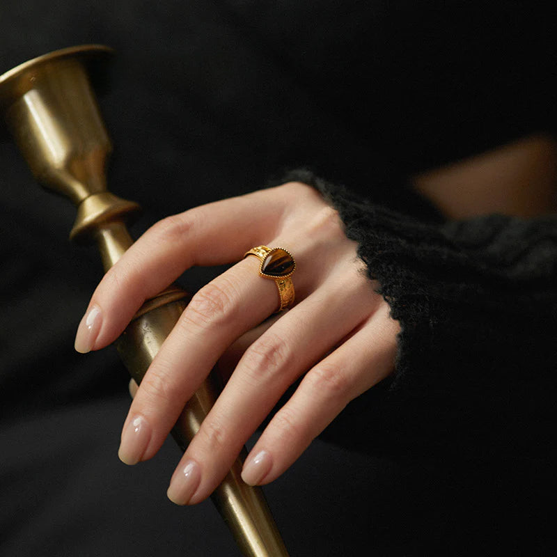 Copper Alloy Ring Southern France Fashion Retro Simple Light Luxury Autumn Winter Style Ring David Gold Necklacedavid gold necklace003