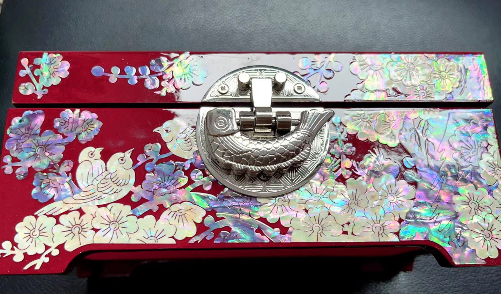 Lacquer Jewelry Box with Mother-of-Pearl, Wedding Gift, High-End Wooden Ear Jewelry Necklace Storage Box, Chinese Style Lockable Jewelry Box, David Jewelry Tiffany Gold Necklacedavid jewelry Tiffany gold necklace