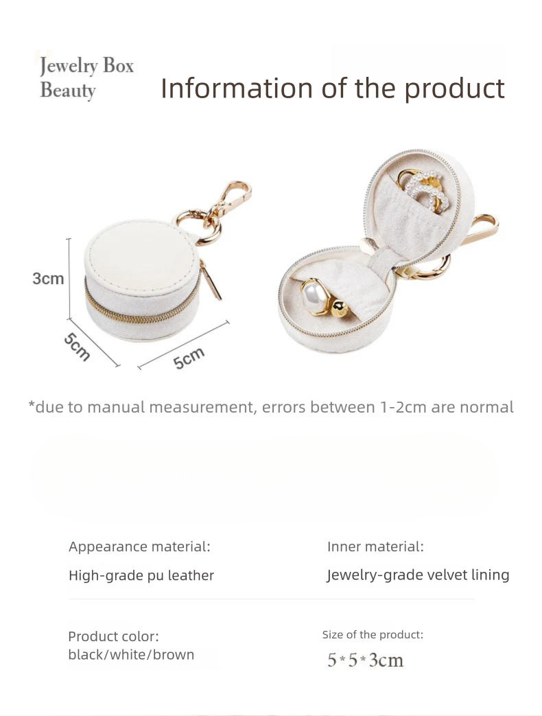 TiffanyCross-Border Direct Supply Jewelry Bag for Business Trips and Travel Portable Earrings Rings Storage Box Jewelry Organizer