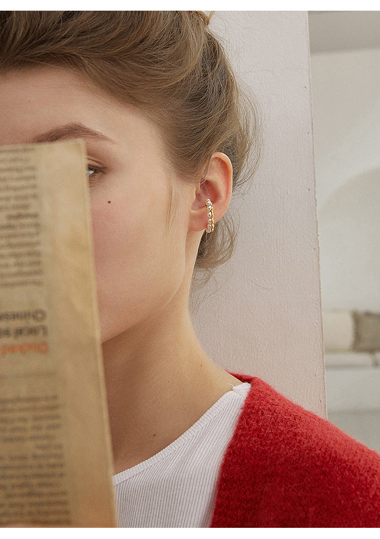 Pearl Ear Cuff No Piercing Feminine European and American Style Fake Earrings Clip-on Earrings No Piercing Ear Clips Jewelry David Jewelry David Gold Necklacejewelry david gold necklace