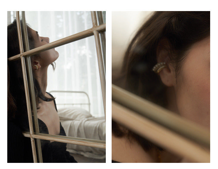 Copper Alloy Imitation Pearl Earrings Ear Clips for Women Without Pierced Ears French Style Earrings Niche Ear Hooks Ear Cuffs Gold Necklace Davidgold necklace david