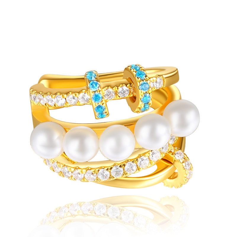 Copper Alloy Imitation Pearl Earrings Ear Clips for Women Without Pierced Ears French Style Earrings Niche Ear Hooks Ear Cuffs Gold Necklace Davidgold necklace david