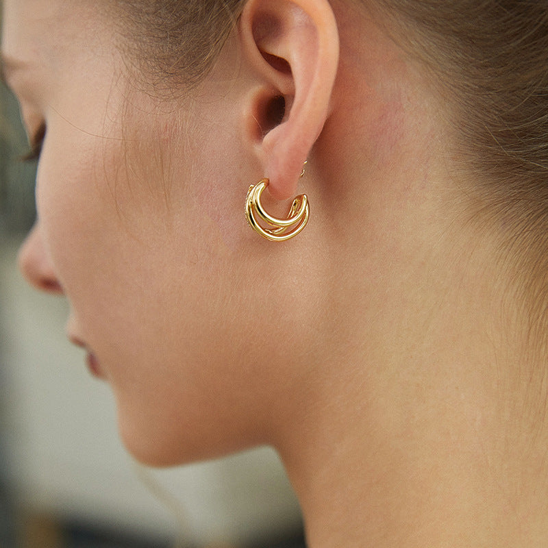 Copper Alloy Synthetic Zircon Earrings French Retro Style Elegant Earrings Design High-end Earrings Studs David Gold Necklacedavid gold necklace001