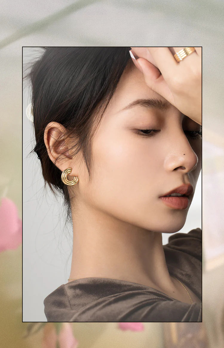 Original Design Fashionable and Elegant Lazy French Style Earrings Stud Earrings Simple David Gold Necklace Jewelrydavid gold necklace jewelry001