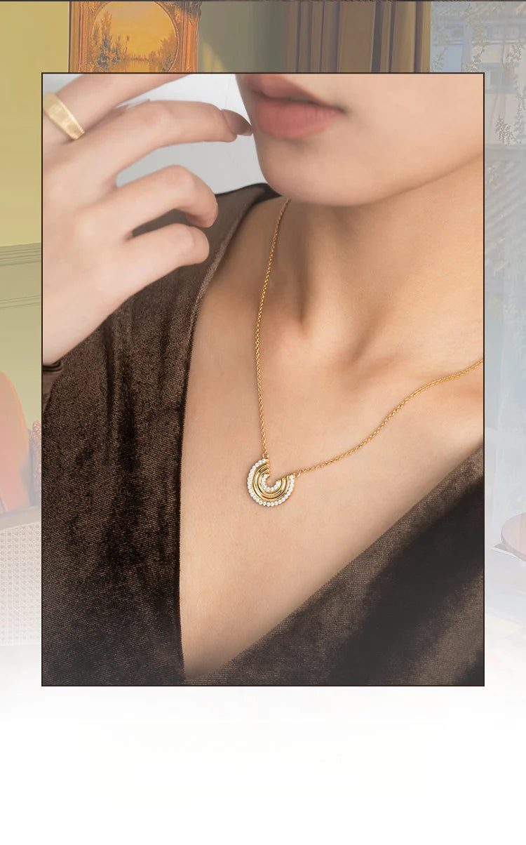 Copper Alloy Necklace French Lazy Fashion Retro Temperament Personality Design Light Luxury Necklace Pendant Jewelry Gold Necklace Davidjewelry gold necklace david002