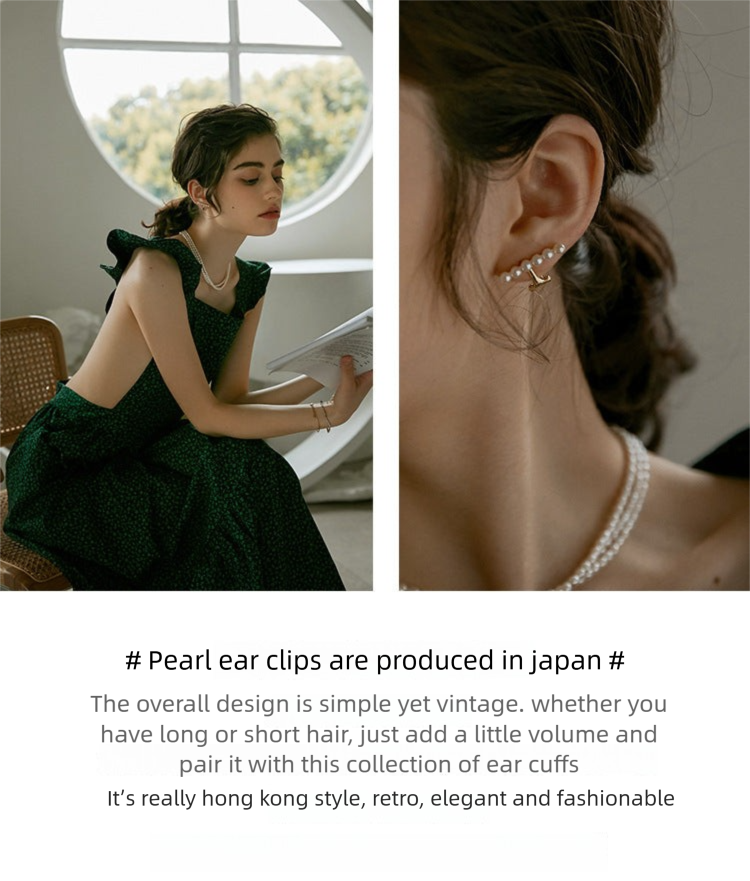 Ear Clip No Piercing Clip-on Earrings Clip Style French High-end Ear Bone Ear Jewelry Gold Necklace Jewelrygold necklace jewelry