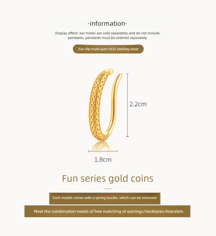 Titanium Steel Synthetic Zircon Pendant Ear Cuff Ear Hook Elegant Earrings Gold Coin Bracelet Necklace Pendant David Jewelrydavid jewelry001