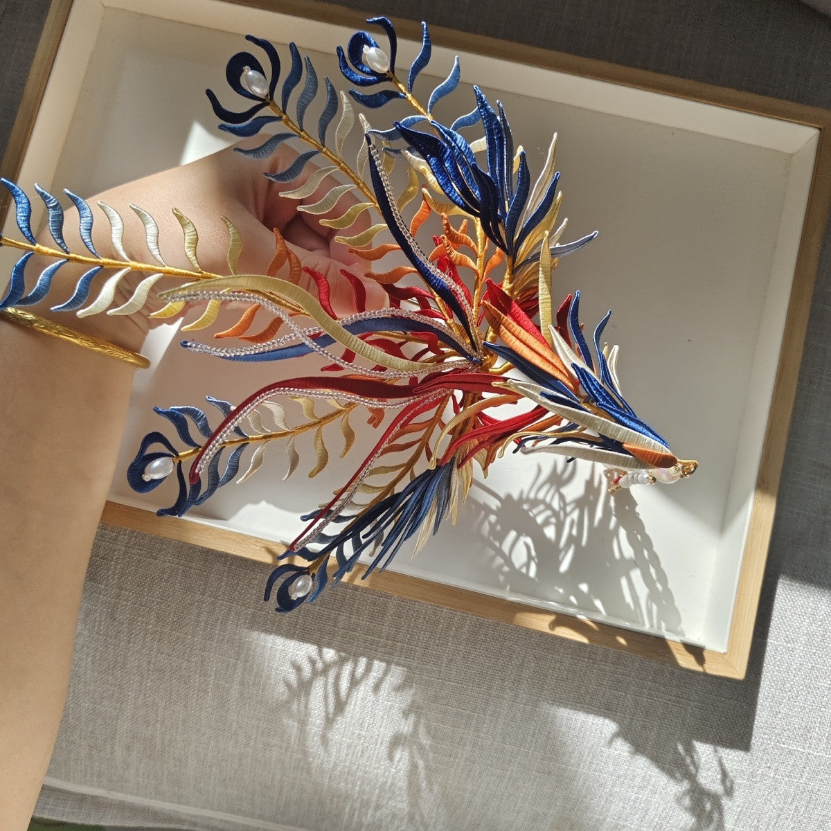 Handmade Chinese Intangible Cultural Heritage Phoenix Hairpin Hair Stick Hair Accessory Luxurious With Tassels Gold Necklace David