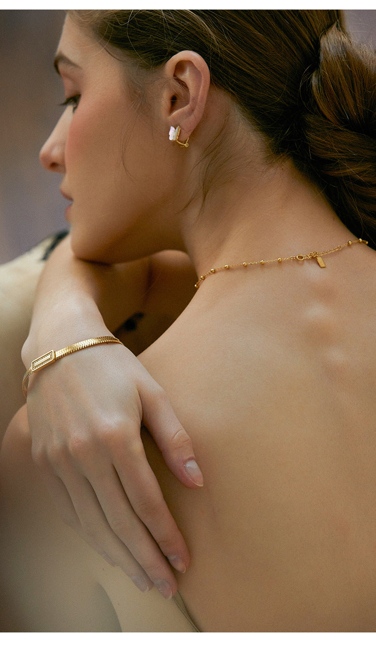 Titanium Steel Necklace Women's Necklace Niche Design Light Luxury Retro French Style High-end Elegant Simple